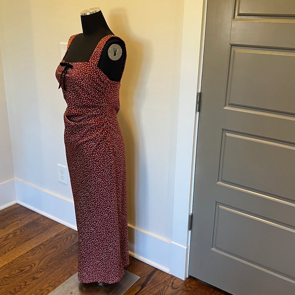 NWT Wayf ruched midi dress sz S in red - Picture 4 of 13